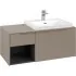 Villeroy & Boch Subway 3.0 Waschbeckenunterschrank mit 2 Auszügen & Regalelement, Grifffarbe: Monochrome, Taupe