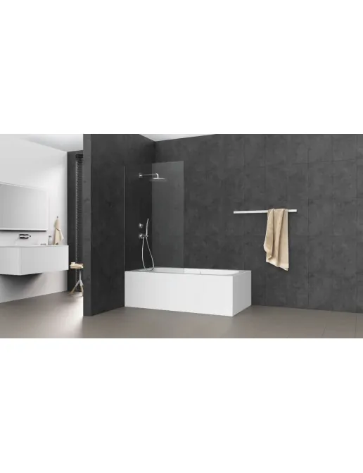 Koralle X88 Free Seitenwand freistehend mit Wand-AP-Profil auf Badewanne, Breite: 80 - 110 cm