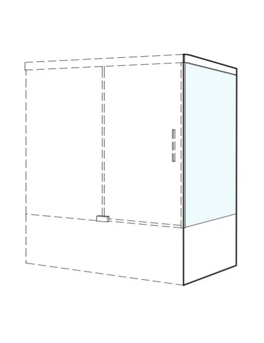 Koralle S606Plus Seitenwand für Schiebetür auf Badewanne, Breite: 75 - 120 cm