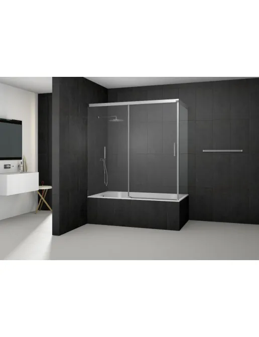 Koralle S505Plus Schiebetür 2-teilig auf Badewanne in Nische/Seitenwand, Breite: 140 - 180cm