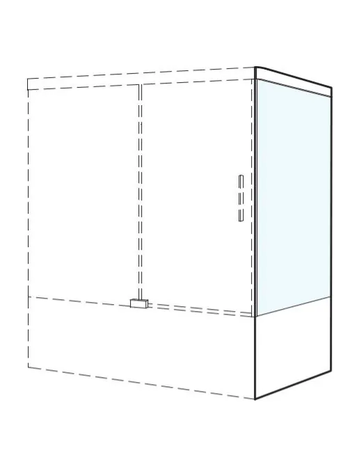 Koralle S505Plus Seitenwand für Schiebetür auf Badewanne, Breite: 75 - 120 cm