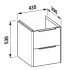 Laufen Base für Val Handwaschbeckenunterschrank mit Tür, Breite: 435 mm, Tiefe: 390 mm, Masszeichnung