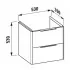 Laufen Base für Val Waschtischunterschrank mit 2 Auszügen, Breite: 530 mm, Tiefe: 390 mm, Masszeichnung