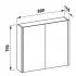 Laufen Frame 25 LED-Spiegelschrank 2-türig, Masszeichnung 80 cm